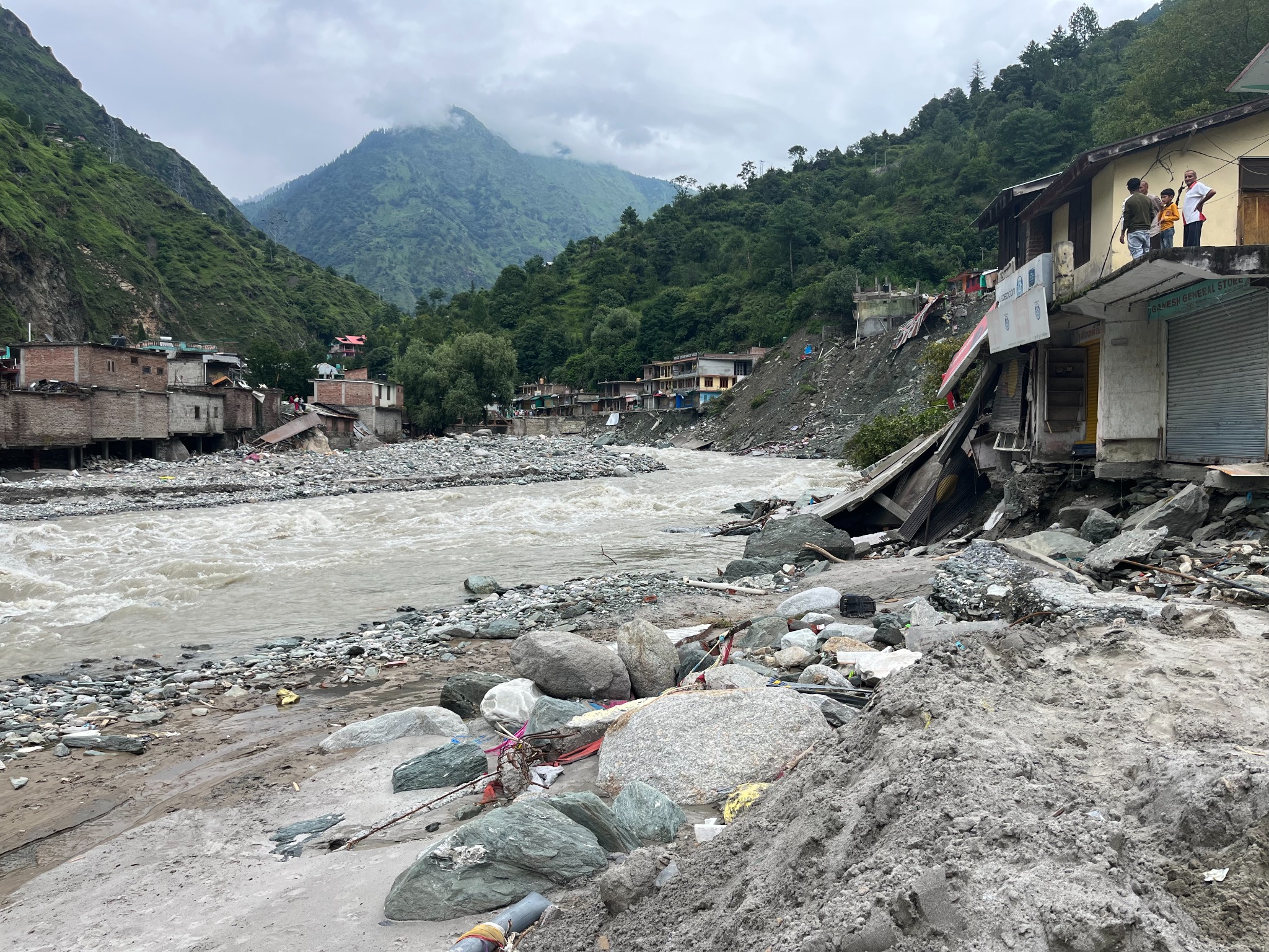 Flood damage in a Himachal Pradesh valley